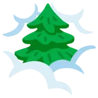 face in clouds + evergreen tree