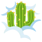 face in clouds + cactus