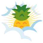 face in clouds + pineapple