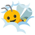 face in clouds + honeybee