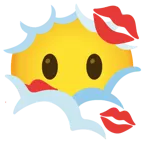 face in clouds + kiss mark