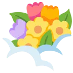 face in clouds + bouquet
