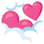 face in clouds + two hearts