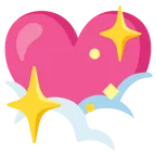 face in clouds + sparkling heart