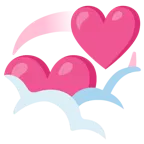 face in clouds + revolving hearts