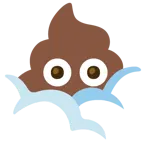 face in clouds + pile of poo