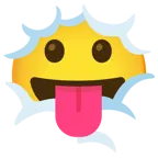 face in clouds + face with tongue