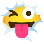 face in clouds + winking face with tongue