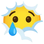 face in clouds + crying face