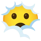 face in clouds + face with open mouth