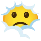 face in clouds + slightly frowning face