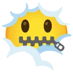 face in clouds + zipper-mouth face