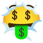 face in clouds + money-mouth face