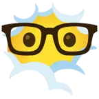 face in clouds + nerd face