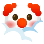 face in clouds + clown face