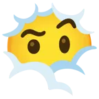 face in clouds + face with raised eyebrow