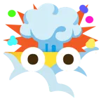 face in clouds + exploding head
