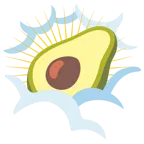 face in clouds + avocado