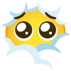 face in clouds + pleading face