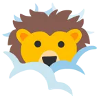 face in clouds + lion