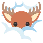 face in clouds + deer