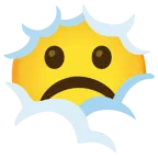 face in clouds + frowning face