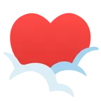 face in clouds + heart suit