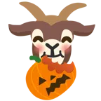 Ziege + Halloweenkürbis