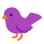 ptak + purpurowe serce