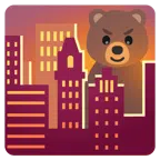 Bär + Sonnenuntergang in der Stadt