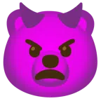 Bär + wütendes Gesicht mit Hörnern