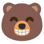 Bär + strahlendes Gesicht mit lachenden Augen