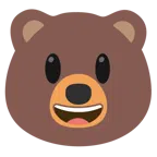 Bär + grinsendes Gesicht mit großen Augen