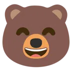 Bär + grinsendes Gesicht mit lachenden Augen