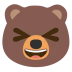 Bär + Grinsegesicht mit zugekniffenen Augen