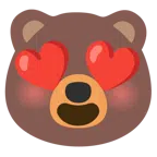 Bär + lächelndes Gesicht mit herzförmigen Augen