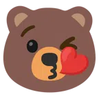 Bär + Kuss zuwerfendes Gesicht