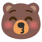 Bär + küssendes Gesicht mit geschlossenen Augen