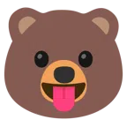 Bär + Gesicht mit herausgestreckter Zunge