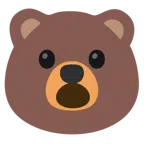 Bär + Gesicht mit offenem Mund