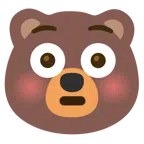 Bär + errötetes Gesicht mit großen Augen