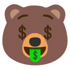 Bär + Gesicht mit Dollarzeichen