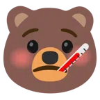 Bär + Gesicht mit Fieberthermometer