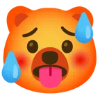 Bär + schwitzendes Gesicht