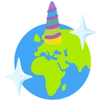 Einhorn + Globus mit Europa und Afrika