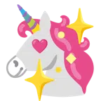 Einhorn + funkelndes Herz