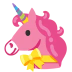Einhorn + Herz mit Schleife