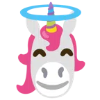 Einhorn + lächelndes Gesicht mit Heiligenschein