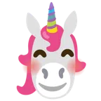 Einhorn + lächelndes Gesicht mit lachenden Augen