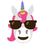 Einhorn + lächelndes Gesicht mit Sonnenbrille